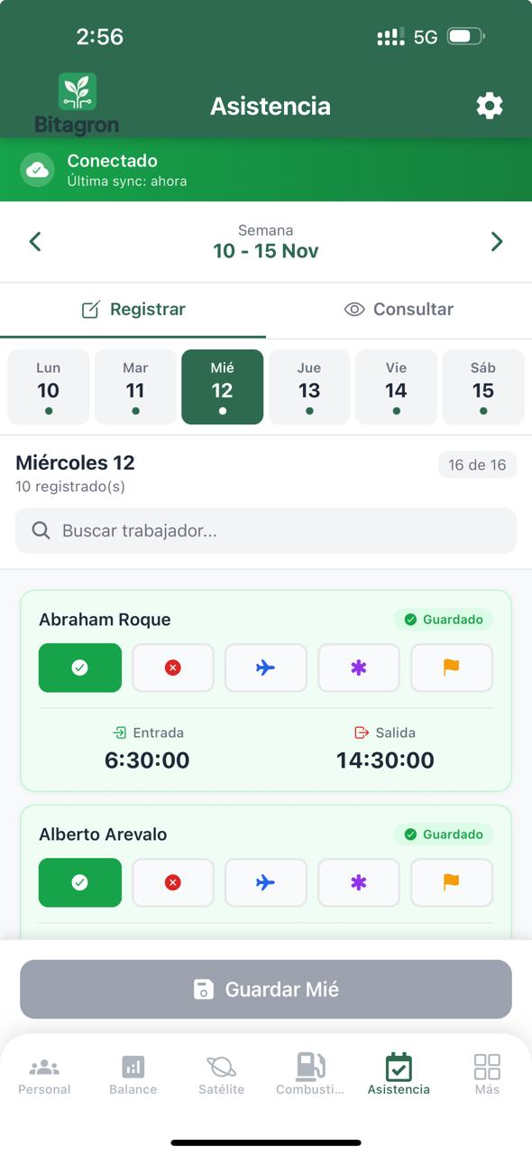 Registro asistencia