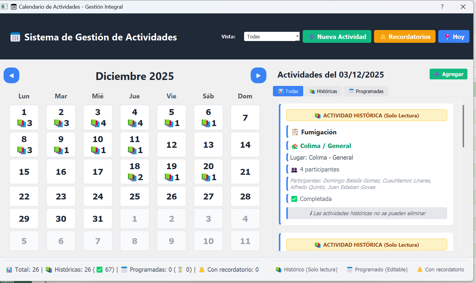 Calendario